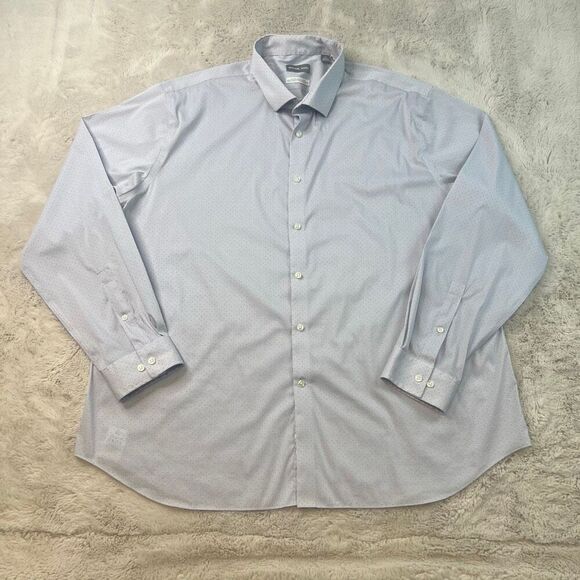 Michael Kors Slim Fit Travel Stretch Dress Shirt Mens Size 19 36/37 Grey - Picture 2 of 11